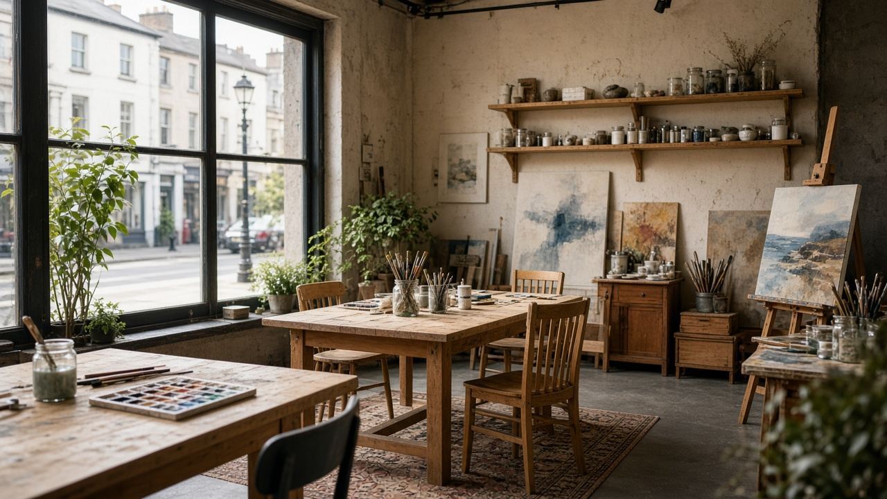 Adult art / drawing / painting studio workspace at Opalwood Art Studio
