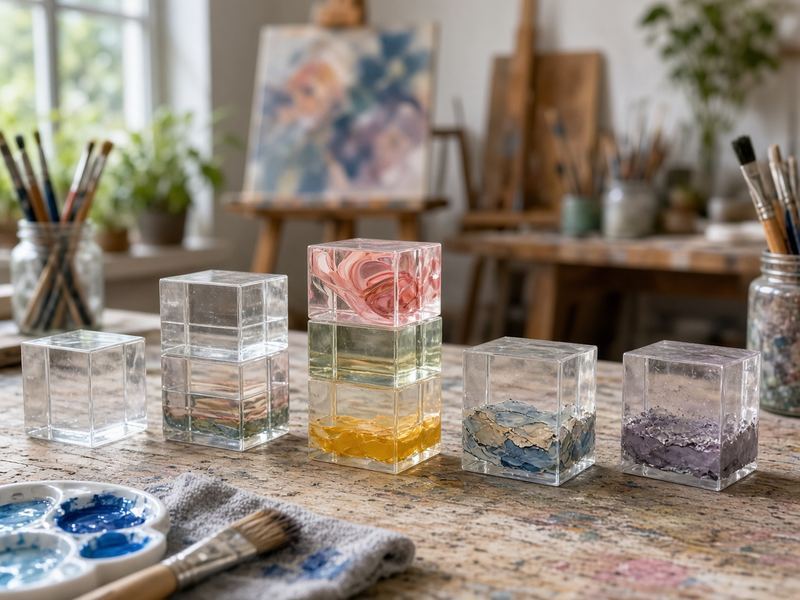 Acrylic blocks at Opalwood Art Studio